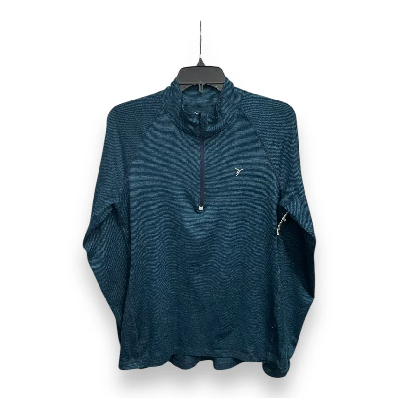Athletic Top Long Sleeve Crewneck By Old Navy In Teal, Size: M Masculine Men's Thick