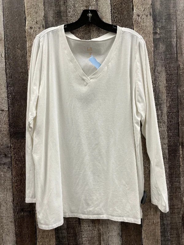 Top Long Sleeve By Belle By Kim Gravel In White, Size: Xl Earthy Men's Sustainable 