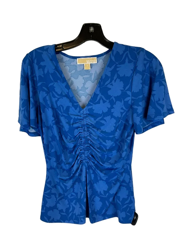 Top Short Sleeve Designer By Michael By Michael Kors In Blue, Size: M Stylish Men's Tropical 