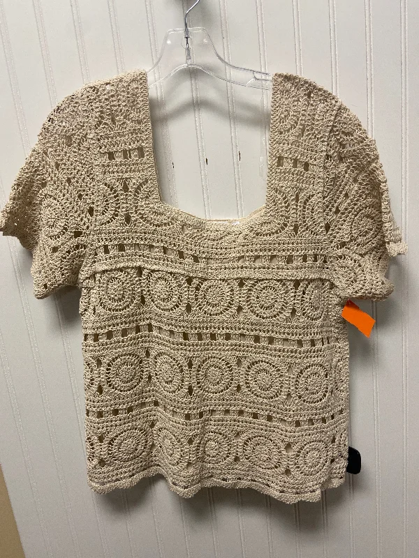Top Short Sleeve By Clothes Mentor In Beige, Size: Xl Vacation