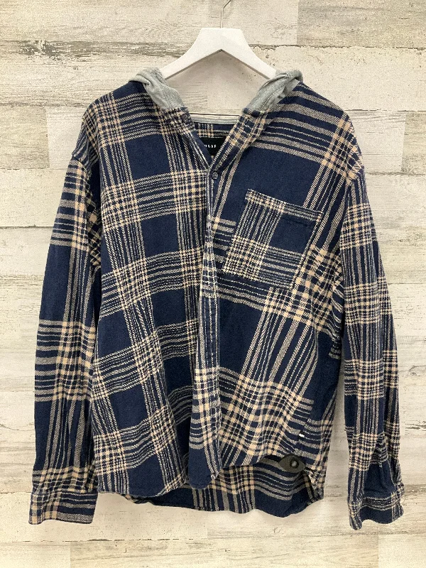 Jacket Shirt By Clothes Mentor In Blue & Grey, Size: 2x Relaxed Men's Australian 