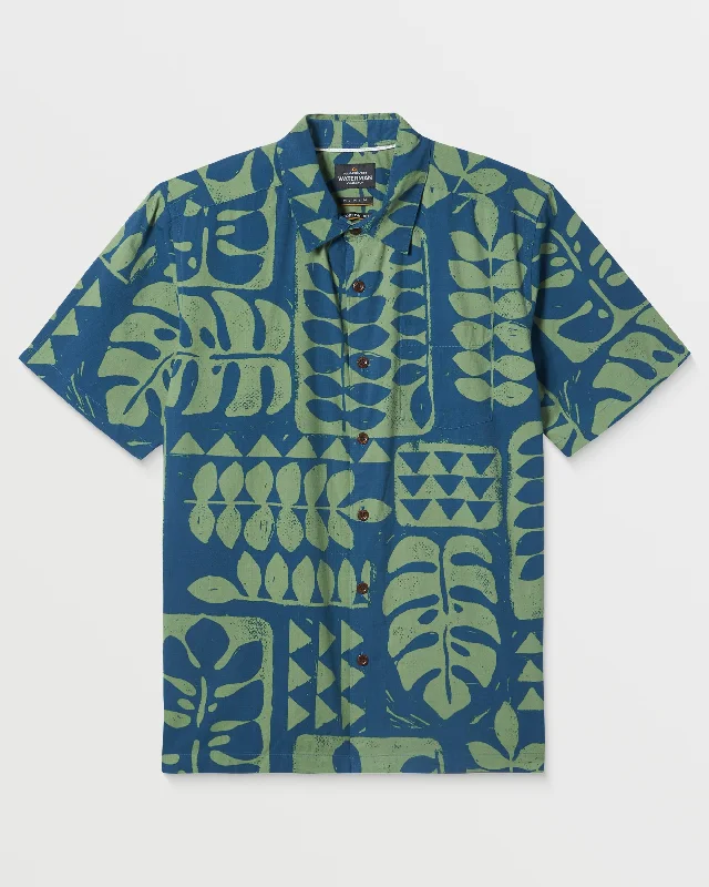Waterman Turtle Island Shirt - Majolica Blue Minimalist Men's Casual 