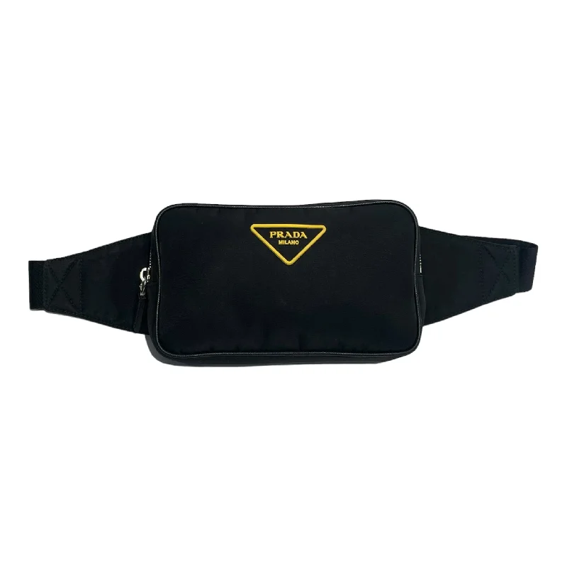 PRADA/Fanny Pack/Nylon/BLK/WAIST BAG Cozy Men's Sherpa