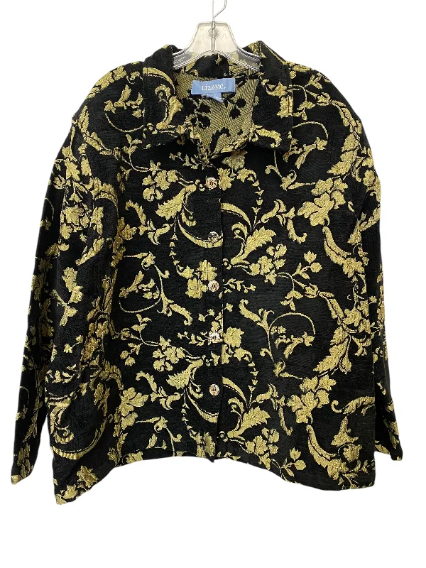 Jacket Shirt By Liz And Me In Black, Size: 3x Traditional Men's Country