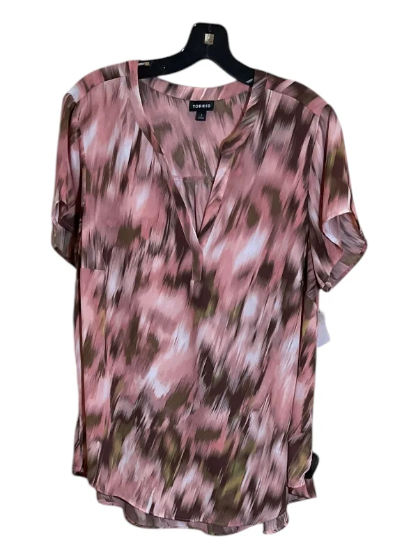 Top Short Sleeve By Torrid In Orange, Size: 1x Bohemian Men's Free