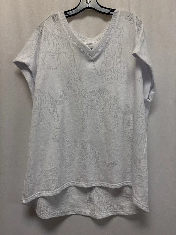 Top Short Sleeve By Jane And Delancey In White, Size: 1x Hip Men's Urban