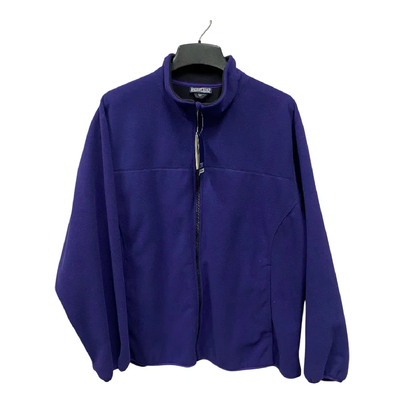 Jacket Fleece By Lands End In Purple, Size:2X Gym