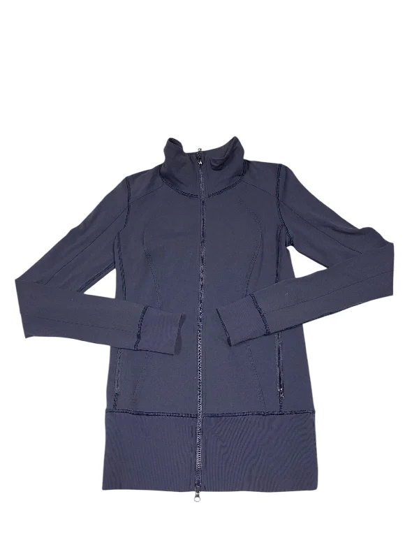 Athletic Jacket By Lululemon In Blue, Size:6 Laid