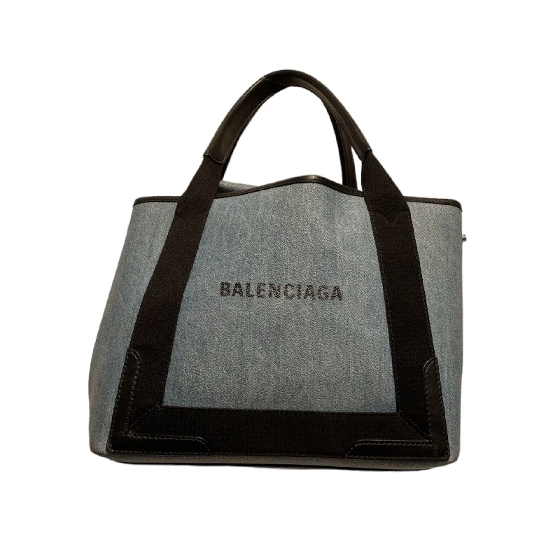BALENCIAGA/Tote Bag/Monogram/Leather/BLU/Logo Relaxed Men's Australian 