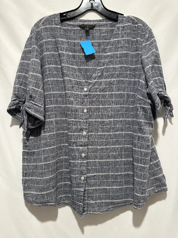 Top Short Sleeve By Banana Republic In Grey, Size: Xl Polished Men's Silk