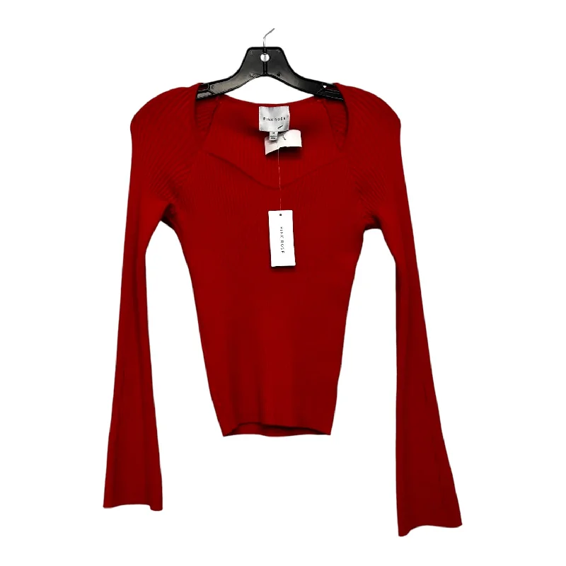 Sweater By Pink Rose In Red, Size: M Cclassic Men's Tweed