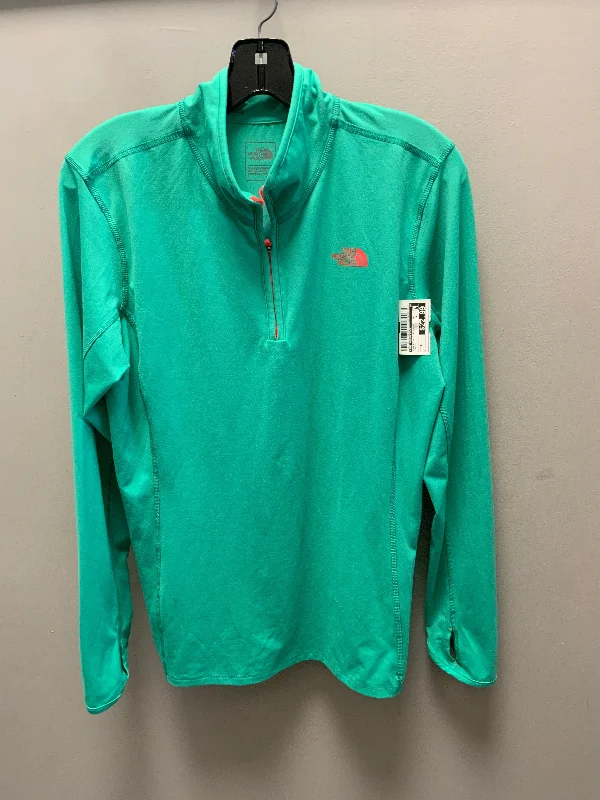 Athletic Top Long Sleeve Collar By The North Face In Green, Size: L Stylish Men's Neon Athletic Top Long Sleeve Collar By The North Face In Green, Size: L Stylish Men's Neon