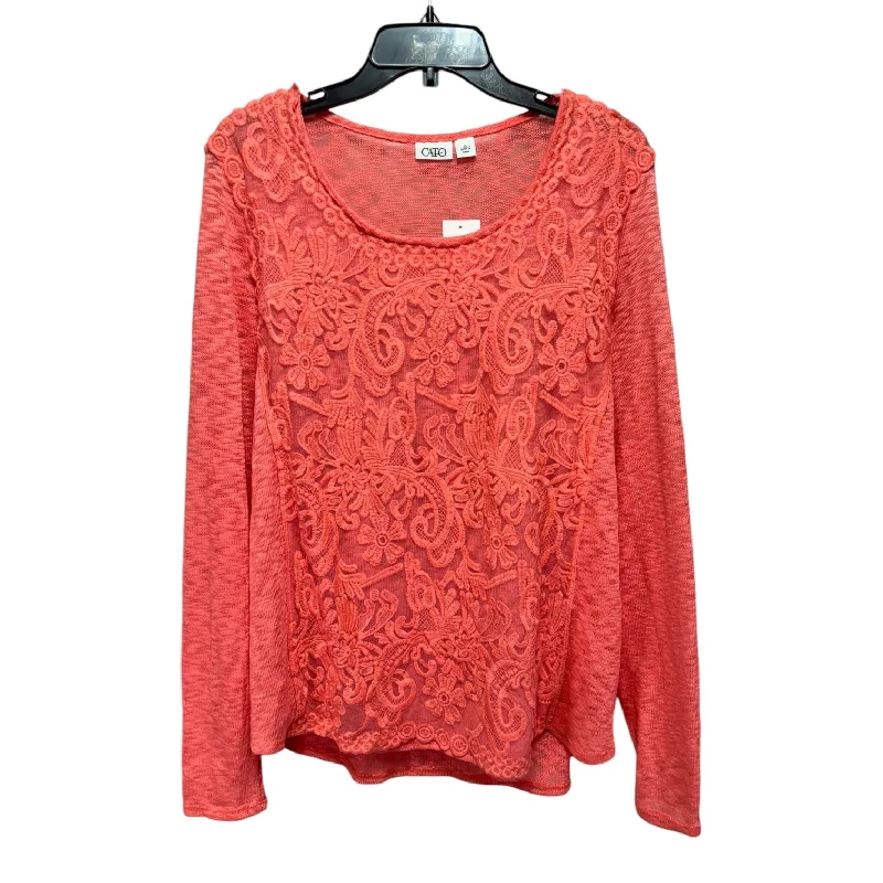 Sweater By Cato In Coral, Size: Xl Traditional Men's Wool