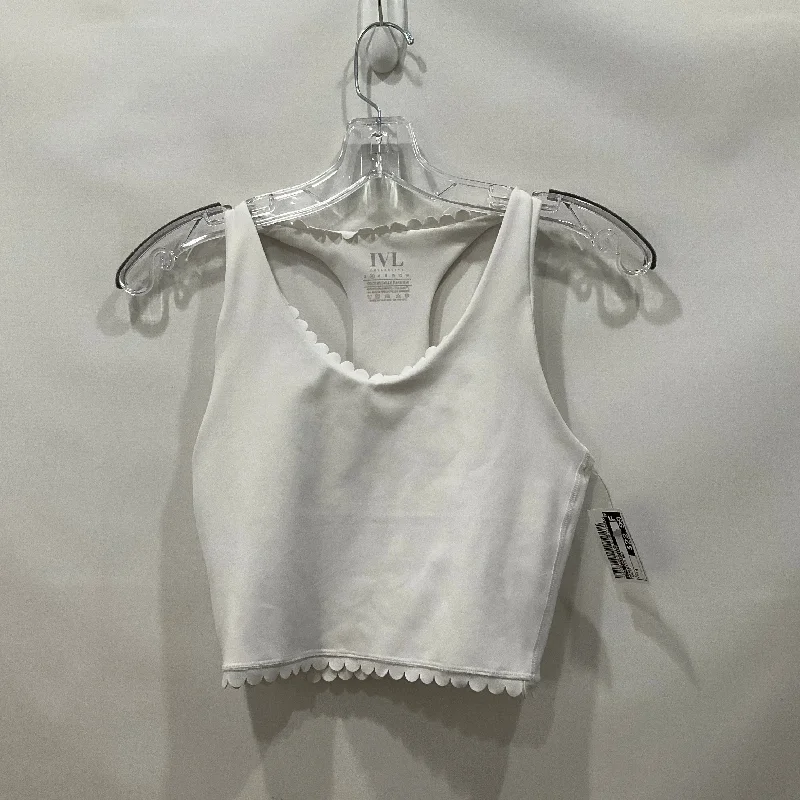 White Athletic Bra Ivl Collective, Size 4 Polished Men's Satin