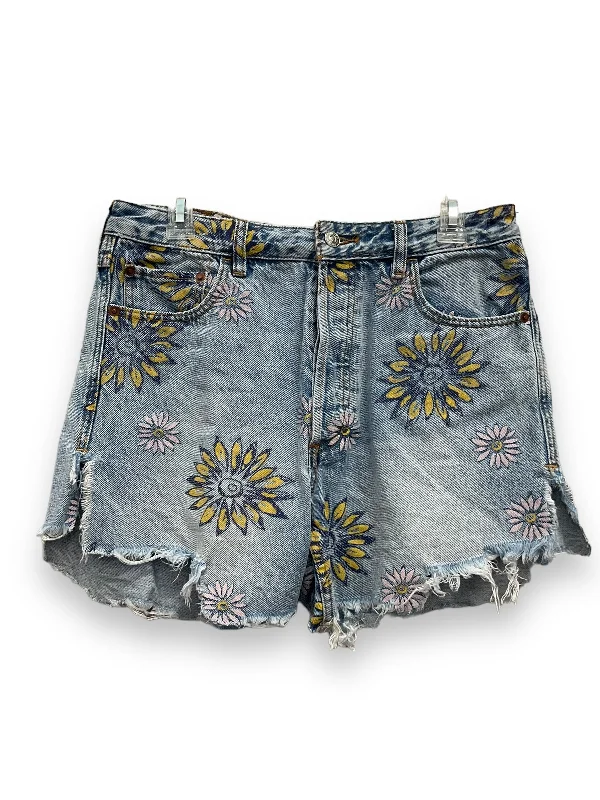 Blue Denim Shorts We The Free, Size 4 Unique Men's Patch