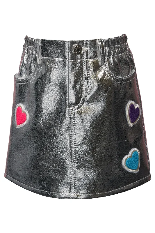 Metallic Faux Fur Skirt Youthful Men's Anime