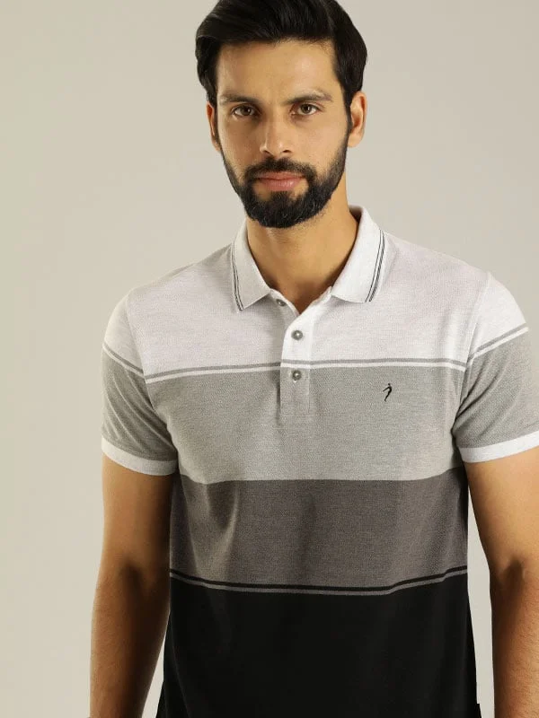 Men Striped Polo T-Shirt Refined Men's Velvet