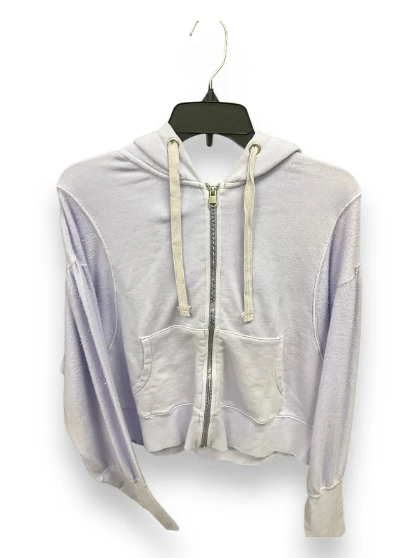 Athletic Top Long Sleeve Hoodie By Free People In Purple, Size: L Cool Men's Distressed