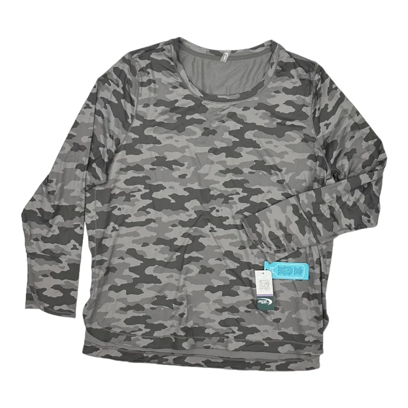 CAMOUFLAGE PRINT ATHLETIC TOP LS COLLAR by MTA PRO Size:2X Confident Men's Power