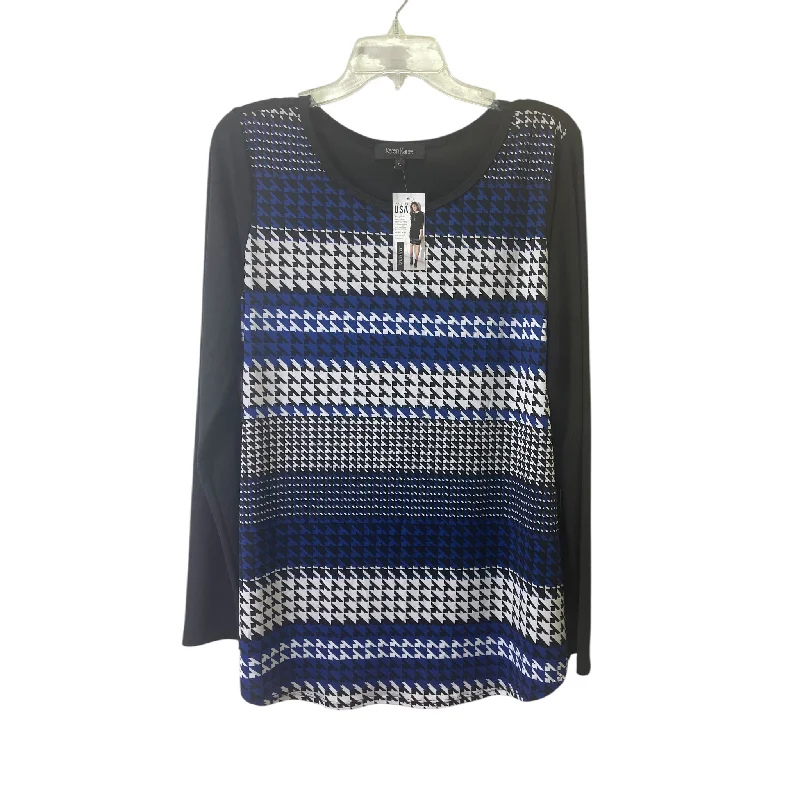 Top Ls By Karen Kane In Black & Blue, Size:Xl Sophisticated Men's 