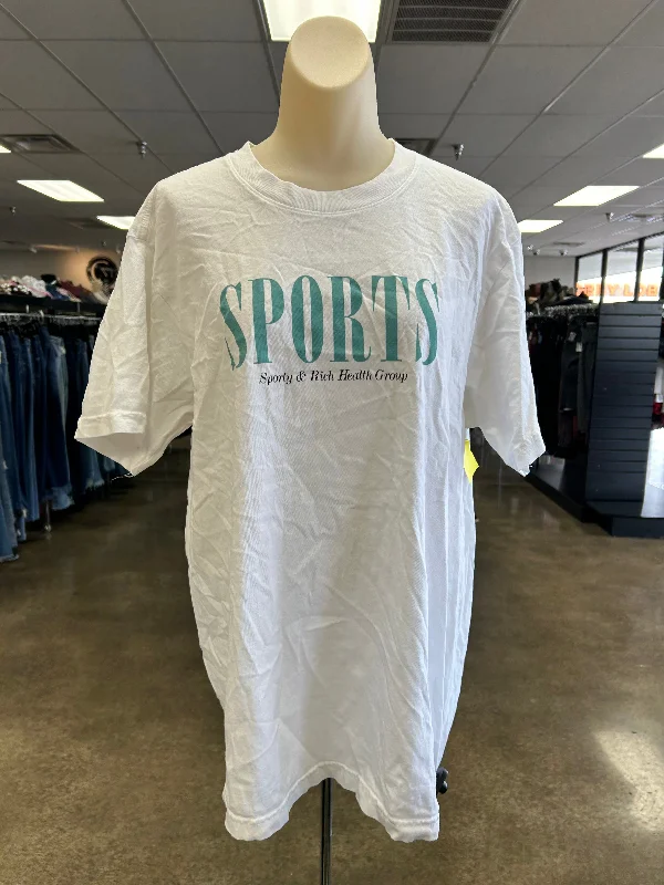 Top Short Sleeve By Clothes Mentor In White, Size: L Gym