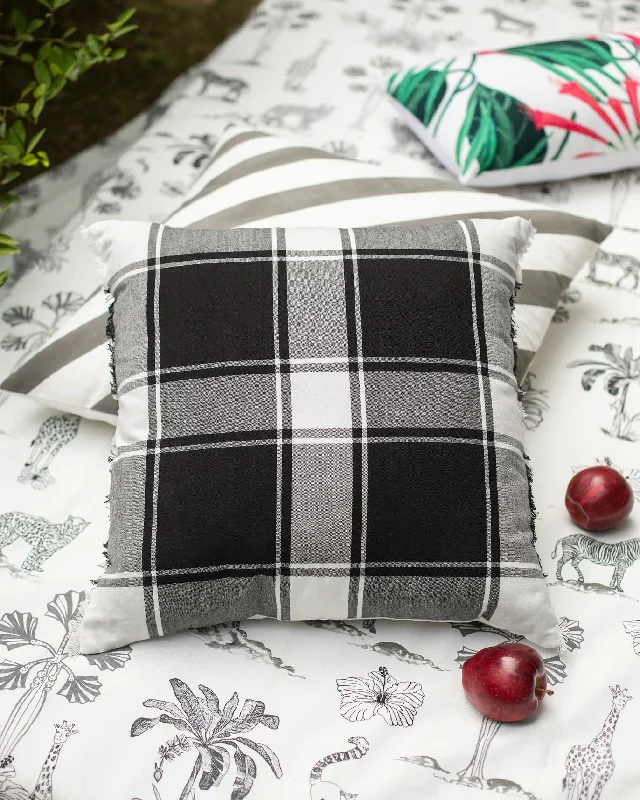 Gingham Cushion Cover Streetwear Style