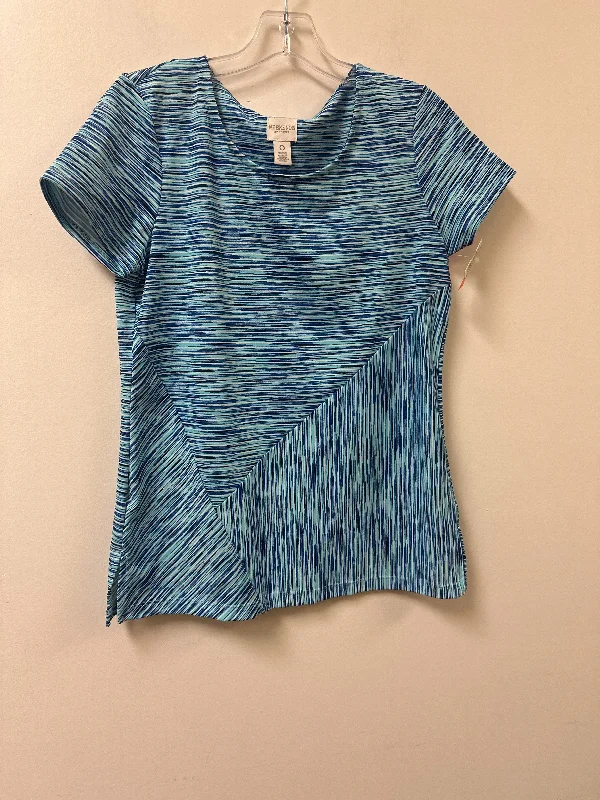 Top Short Sleeve By Chicos In Blue, Size: S Masculine Men's 