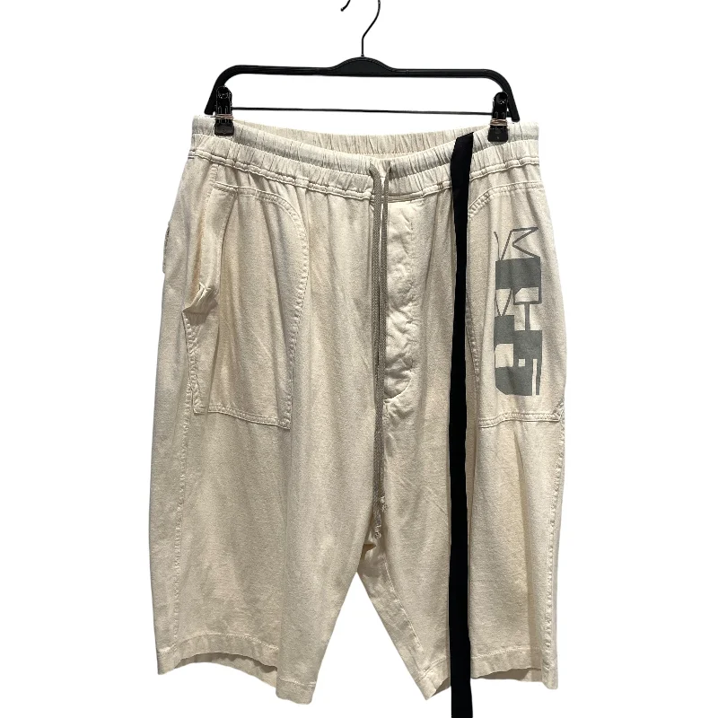RICK OWENS DRKSHDW/Shorts/L/Cotton/CRM/ Polished Men's Silk