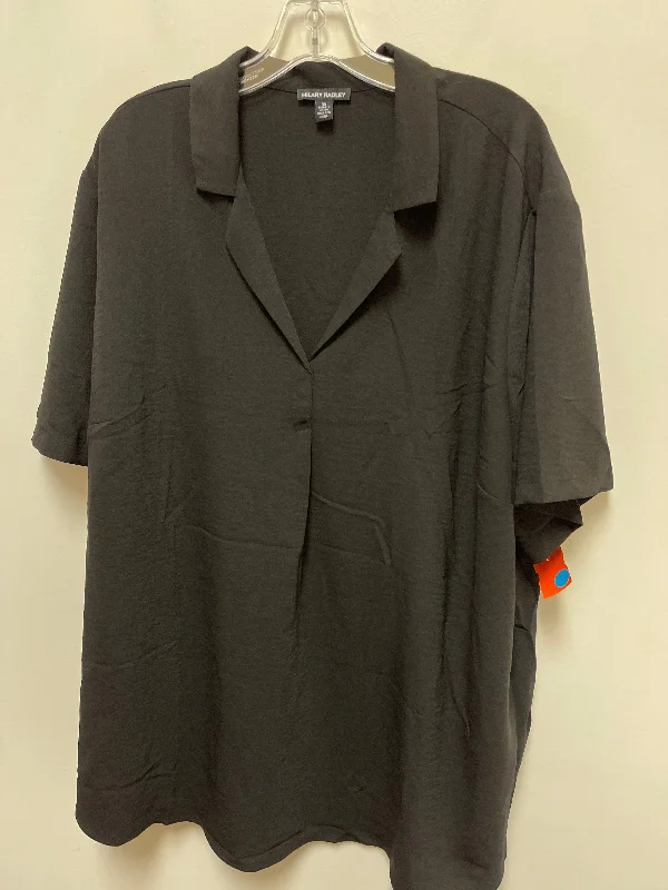 Top Short Sleeve By Hilary Radley In Black, Size: 3x Business