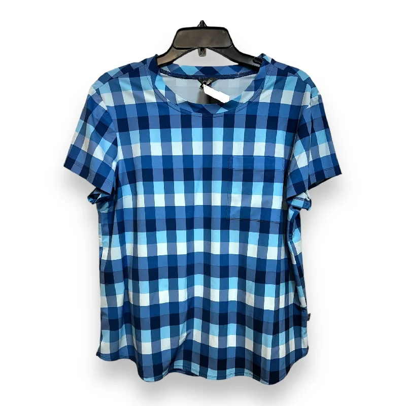 Top Short Sleeve Basic By Eddie Bauer In Checkered Pattern, Size: L Refined Men's Velvet