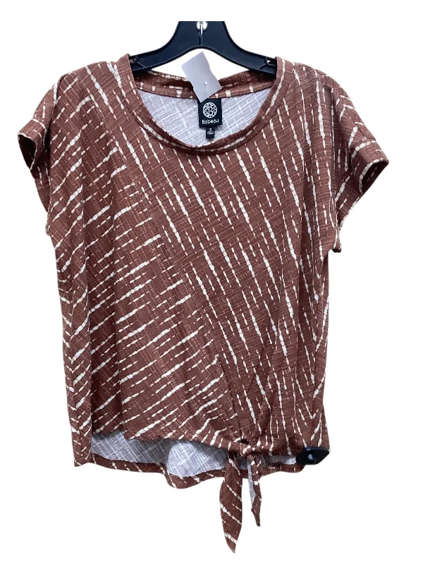 Top Short Sleeve By Bobeau In Brown, Size: S Edgy Men's Punk