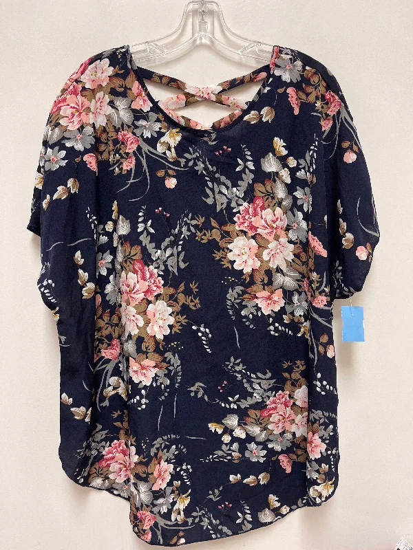 Top Short Sleeve By Shein In Floral Print, Size: 2x Dynamic Men's Glow