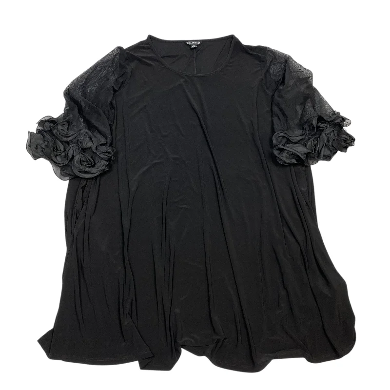 Tunic Long Sleeve By Nina Leonard In Black, Size: 3x Relaxed Men's Australian 
